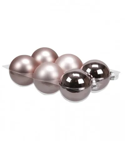MASTER Ukras za jelku stakleni 80mm smokey rose 6/1 124417