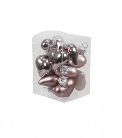 MASTER Ukras za jelku stakleni srce 40mm smokey rose 12/1 124443