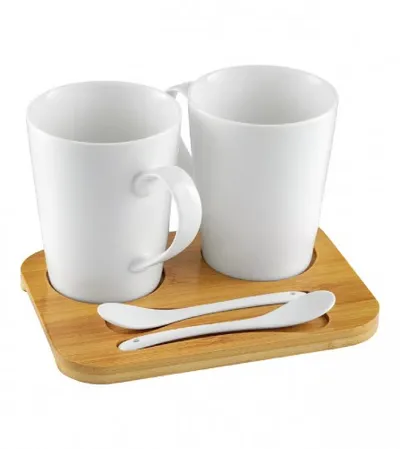 DAJAR Šolje sa kašikama set 5/1 450ml bijeli 45581