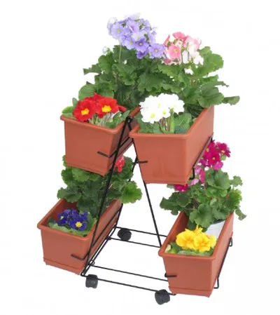 BUZZI Saksije sa nosačem i točkovima 50x32x80cm VENERE sa 4 saksije 2006