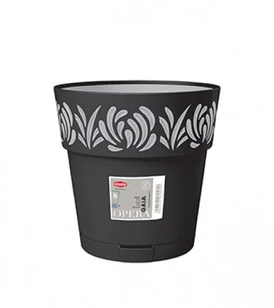 STEFANPLAST Saksija 15x15cm Gaia 88303 tamno siva
