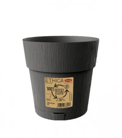 STEFANPLAST Saksija 15x15cm Ethica 68001 tamno siva