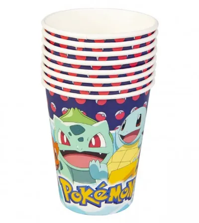 AMSCAN Čaše 250ml 8/1 Pokemon papirne 9904822-66