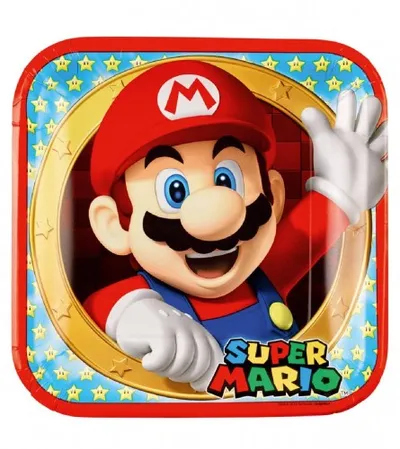 AMSCAN Tanjiri papirni 8/1 23cm Super Mario 9901535-66