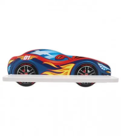 HAPPY KITTY Polica drvena zidna automobil Racing Car 60cm