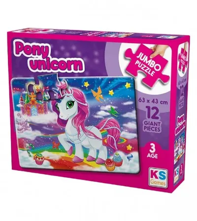 KS GAMES Igračka puzzle jumbo Unicorn JP31007 68x48cm 12 dijelova