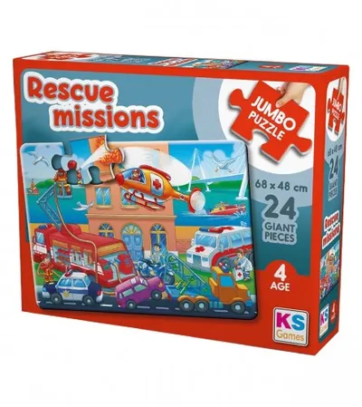 KS GAMES Igračka puzzle jumbo Misija spašavanja JP31009 68x48cm 24 dijela