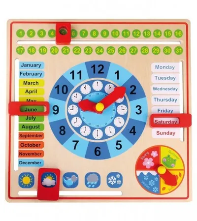 DIV Igračka kalendar i sat drveni Tooky Toy 258