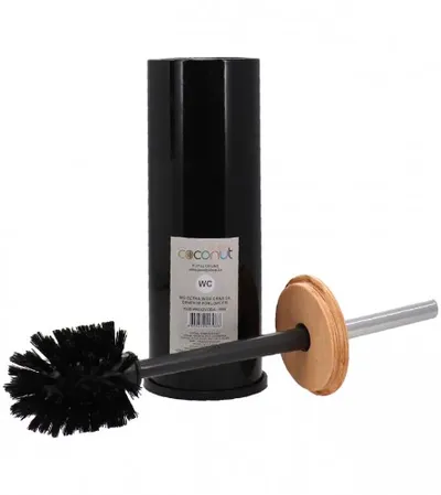 MASTER Četka za WC inox crna sa drvenim poklopcem 1068