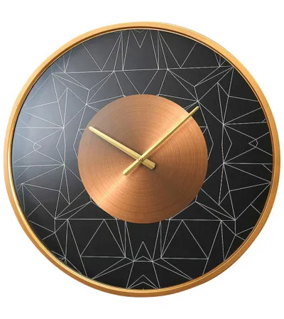 MASTER Sat zidni geometrijski fi60cm crno zlatni