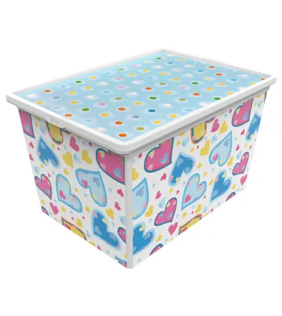QUTU Kutija za odlaganje 37x52,5x31cm 50l Hearts