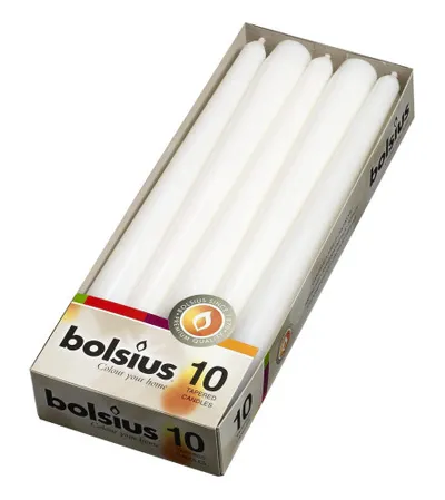 BOLSIUS Svijeća duga 24,5cm bijela 10/1 WHI