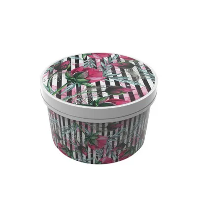 QUTU Kutija za odlaganje okrugla 7,5l Flower line
