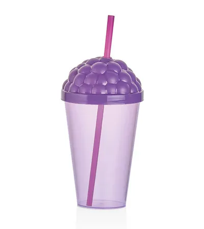 QLUX Čaša sa slamkom 450ml L-00915 borovnica