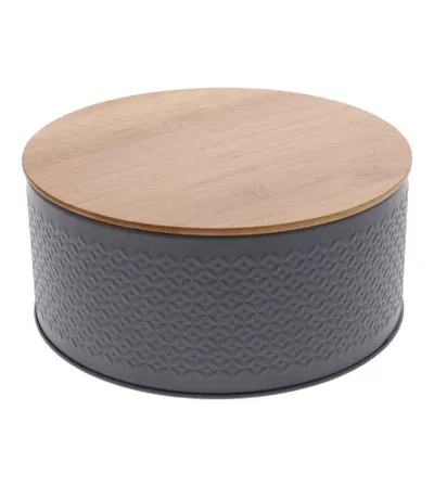 BRABANTIA Kutija metalna sa bambus poklopcem fi20,5 cm 1133-88652540 siva