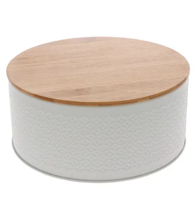 BRABANTIA Kutija metalna sa bambus poklopcem fi20,5 cm 1133-7725455 bijela