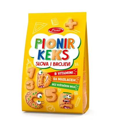 PIONIR Keks sa vitaminima slova i brojevi 100g