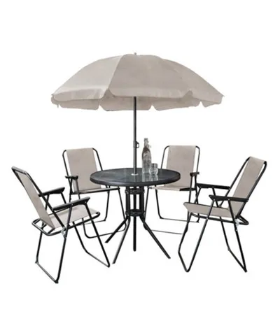 MASTER Vrtni set sto+ 4 stolice sa suncobranom 17915 bež