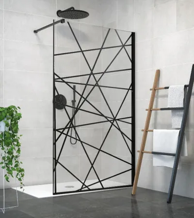 MASTER Staklo tuš kabine 100x190cm-L ZGL PF40-19 crni profil teleskopska šipka