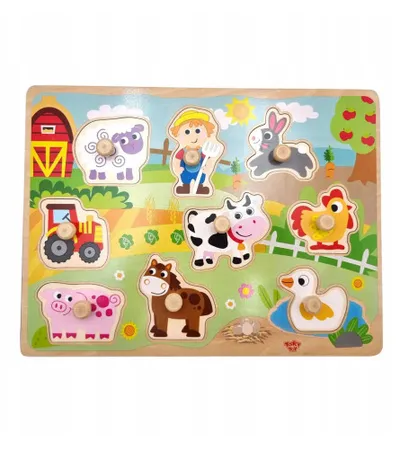 TOOKY TOY Igračka drvene Puzzle farma TY858