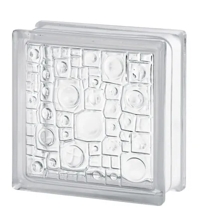 SEVES GLASS BLOCK Prizma staklena 19x19cm CLEAR SPONGE 1919/8 SGB
