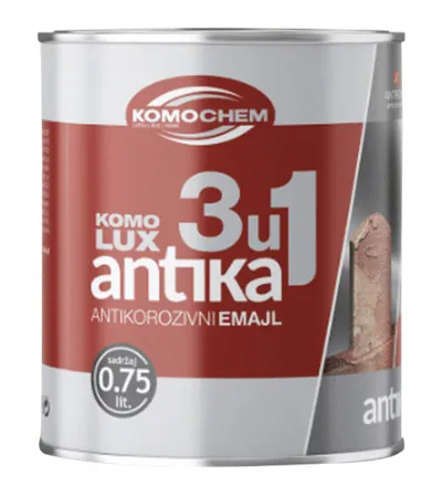 KOMOCHEM Boja za metal 3u1 0,75l KOMOLUX ANTIKA siva