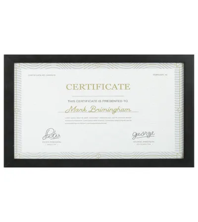MASTER Okvir za certifikate MDF 47x26cm M0016 crni