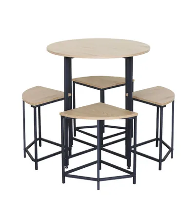 MASTER Stol+4stolice 80x75/38x38x45cm YZ8075/YZ383845 svijetli hrast