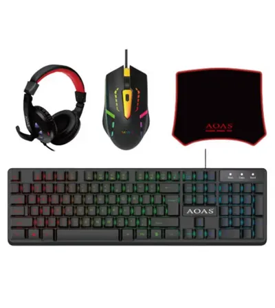 AOAS Tastatura+miš+slušalice+podloga za miš set 4/1 WB-1077
