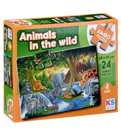KS GAMES Igračka puzzleŽivotinje u divljini jumbo 24 dijela JP31008
