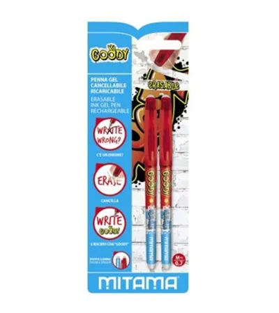 MITAMA Olovka hemijska brisiva GOODY 0,7mm 2/1 crvena 62802