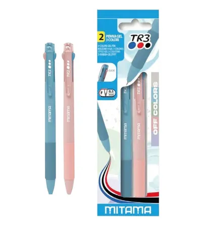 MITAMA Olovka GEL OFF COLORS 3 boje 0,5mm 2/1 65660