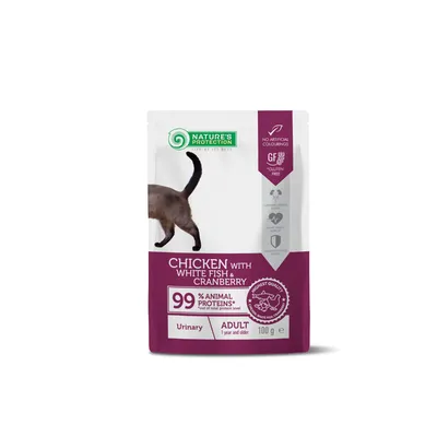 Nature's Protection Urinary Adult Cat Bijela riba i račići hrana u umaku za mačke 100 gr
