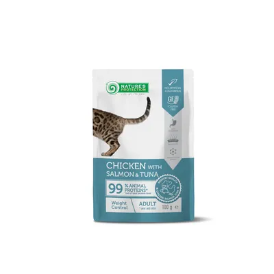 Nature's Protection Weight Control Cat Piletina i Losos i Tuna hrana za mačke u umaku 100 gr