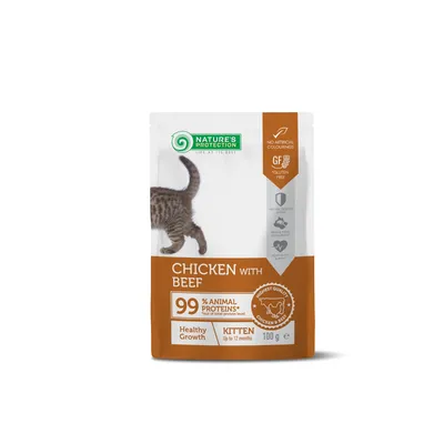 Nature's Protection Kitten Piletina i Govedina hrana za mačiće u umaku 100 gr