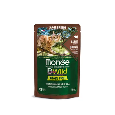 Monge Bwilde Sterilised Grain Free Bizon s povrćem hrana za sterilisane mačke u umaku 85 gr