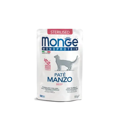 Monge Monoprotein Sterilised Govedina hrana za sterilisane mačke u umaku 85 gr