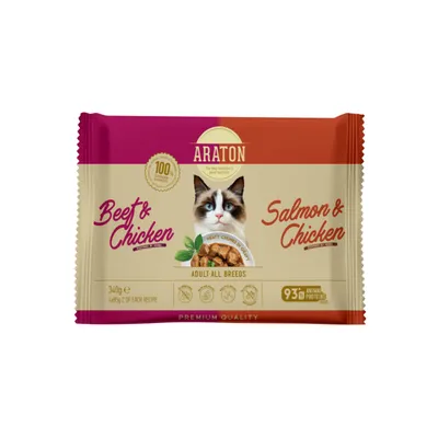 Araton Adult Cats Govedina i Piletina hrana za mačke u umaku pakovanje 4×85 gr
