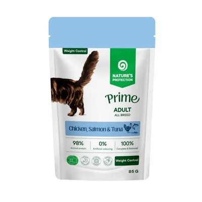Nature's Protection Prime Weight Control Cats Losos i Tuna hrana za mačke u umaku 85 gr