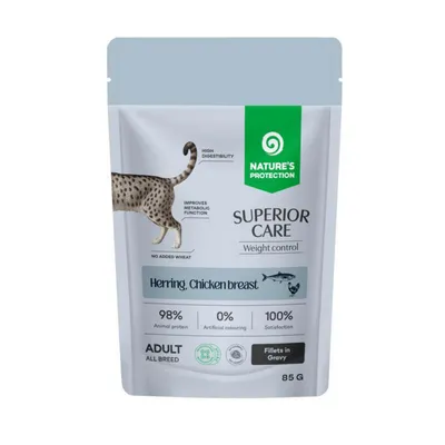Nature's Protection Superior Care Weight Control Haringa i Pileća prsa hrana za mačke u umaku 85 gr