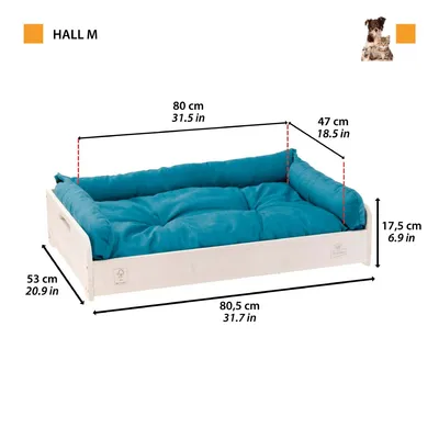 Ferplast Dog&Cat Bad Hall M drveni krevet sa jastukom za pse i mačke 80.5x53x17.5 cm