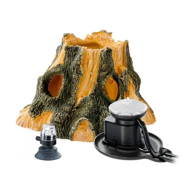 Ferpkast Kit Box Stump Show – dekoracija u obliku panja sa LED rasvjetom za akvarijum 14.5×9.5 cm