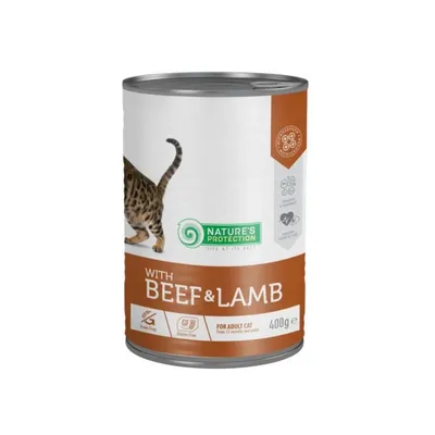 Nature's Protection Cat Govedina i Jagnjetina hrana za mačke u umaku 400 gr