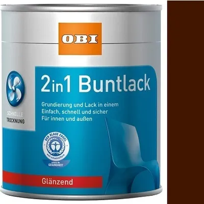 OBI 2u1 lak i temeljni premaz schokoladenbraun sjajni 375 ml