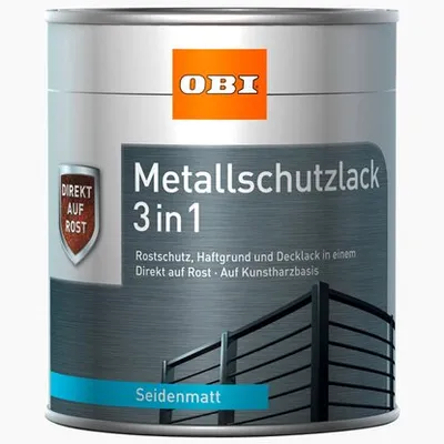 OBI metalni zaštitni lak 3u1 srebrna svila mat 375 ml