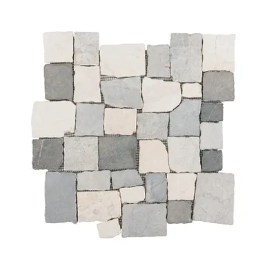 Mramorna mozaična podloga Murcino krem-sivo-crna 30 cm x 30 cm