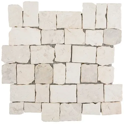 Mozaik mramor na mreži rimski, krem 30 x 30 cm