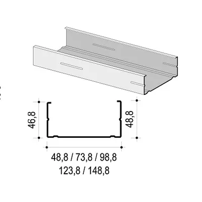 Knauf CW zidni profil 50/0,6 dužina 3000 mm