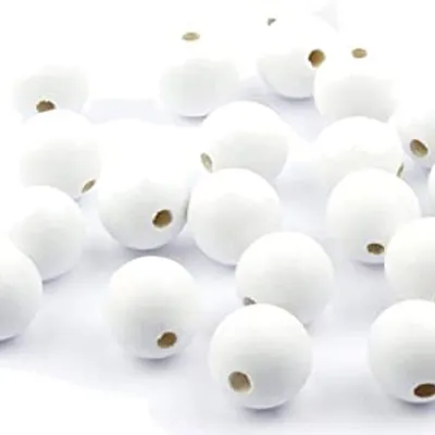 Drvene perle 8mm 90 kom - bijele