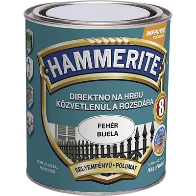 Hammerite polumat lak 3u1 bijela 750 ml